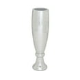 thumbnail image 6 of DecMode 33" Tall Champagne Flute Shape Silver Polystone Vase with Mosaic Mirror Inlay, 6 of 11
