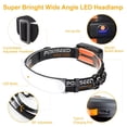 thumbnail image 2 of Linterna frontal LED recargable de 1500 lúmenes con haz de 230°, 3 modos, resistente al agua IPX6, para acampar, correr, pescar y trabajar con casco, 2 of 5