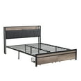thumbnail image 4 of Miekor Queen Size Metal Platform Bed Frame with upholstery storage function Headboard and USB LINER and Footboard with drawers , No Box Spring Needed, Large Under Bed Storage, Easy Assemble W5U402, 4 of 9