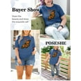 thumbnail image 3 of XCHQRTI Butterfly Graphic Plus T-Shirts Women Graphic Casual Shirt Summer Short Sleeve Tee, 3 of 7
