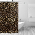 thumbnail image 2 of FREEAMG Shower Curtains Trendy Bronze Leopard Pattern Curtain，Waterproof Fabric Decor Shower Curtains for Bathroom Set with 12 Hooks, 66"x 72", 2 of 6