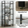 thumbnail image 4 of HQZX 5 Tier Vintage Open Etagere Bookshelf,Farmhouse Wood and Metal Bookshelves,Vintage Brown, 4 of 10