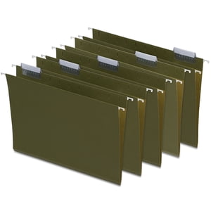 Staples Hanging File Folders, 5-Tab, Letter, Green, 50 Count