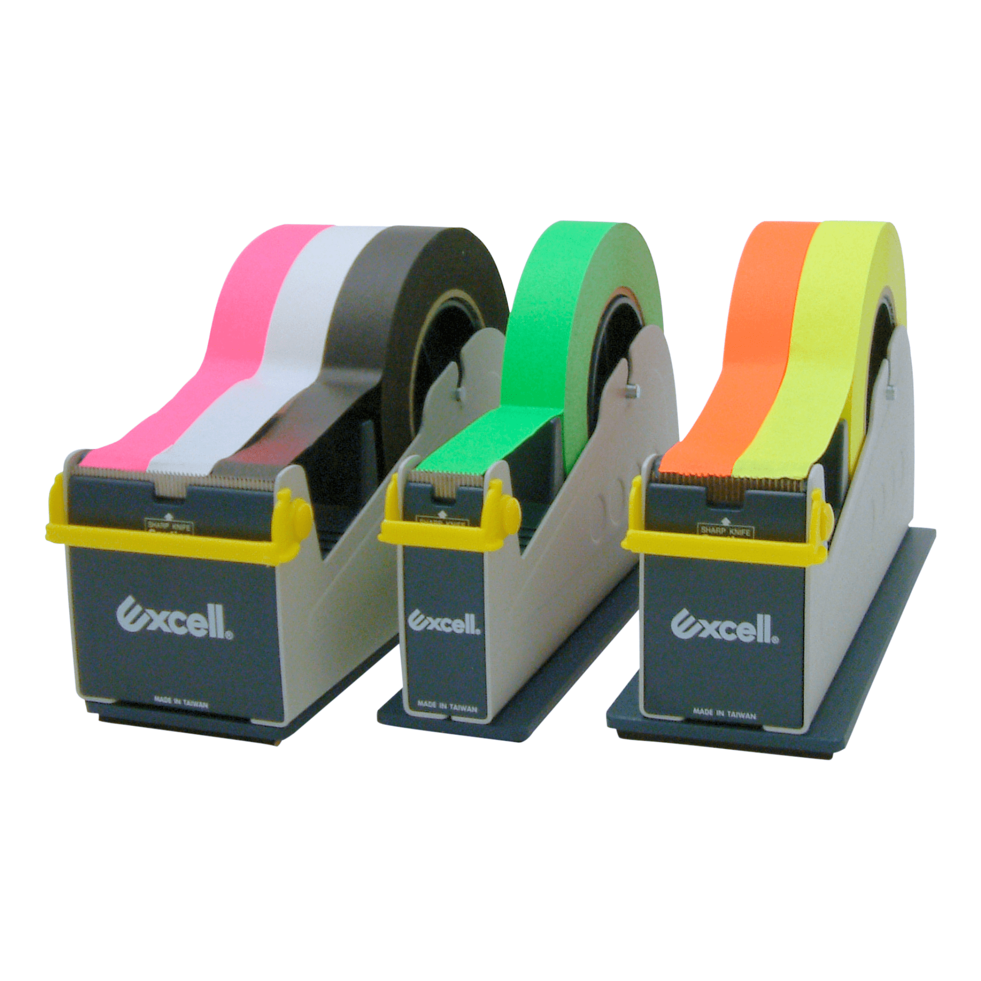 Excell EX-17 Steel Desktop Tape Dispenser [Padded Foam Base]: 2 in. width (Blue/Grey)