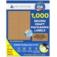 thumbnail image 2 of 1,000 Labels Outfitters® 4 x 2 inch Brown Kraft Self Adhesive Labels, 100 Sheets with 10 Labels per Sheet, 2 of 4
