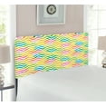 thumbnail image 2 of Chevron Headboard, Colorful Geometric Chevron Design with Grunge Properties Modern Graphic, Upholstered Decorative Metal Bed Headboard with Memory Foam, Twin Size, Multicolor, by Ambesonne, 2 of 4