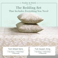thumbnail image 4 of Feather and Stitch New York 4-Piece 300 Thread Count Ivory Paisley 100% Cotton Percale Sheet Set, Full, 4 of 5