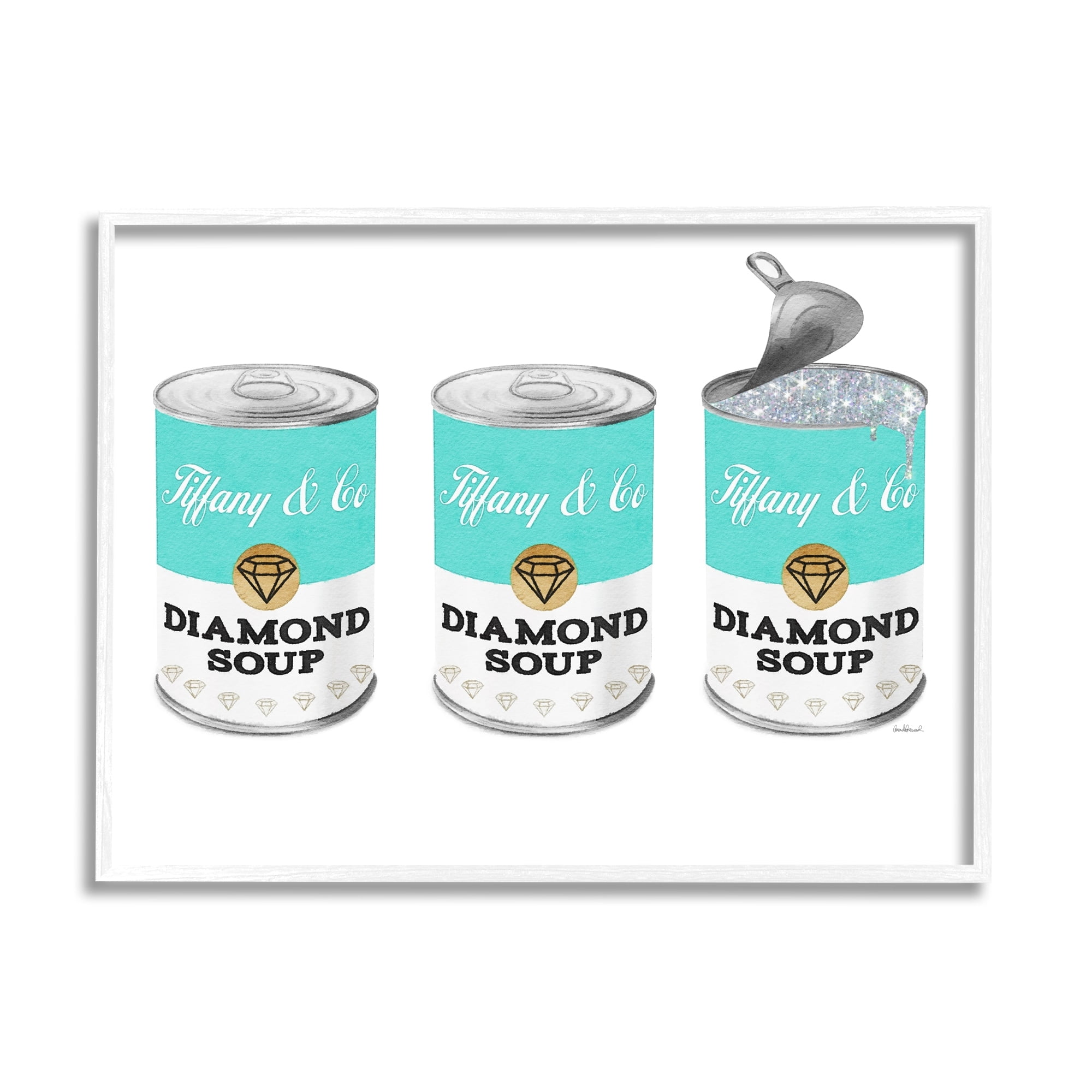 Stupell Industries Condensed Diamond Soup Shimmer Pattern Glam Fashion, 30 x 24, Design by Amanda Greenwood