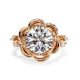 thumbnail image 2 of AFFY Floral Solitaire Engagement Ring for Women, 2.20 Carat (ctw) Round and Marquise Cut Lab Grown Diamond Ring In 10K Solid Rose Gold F-G, VS-SI Quality Ring Size-8, 2 of 7