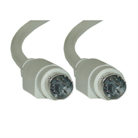 Male 2 Conductor - PS/2 Cable, Keyboard / Mouse, PS/2(MiniDin6) Male, 6 Conductor, Straight, 6 foot