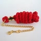 thumbnail image 1 of Cuerda de guía de caballo de trenzado con accesorio de cadena, práctica para entrenamiento de conducción, hebilla giratoria suave y duradera Rojo 25 m DYNWAVEMX Cuerda con Cadena, 1 of 7