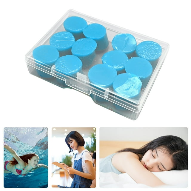 Bouchons d'Oreilles de Natation, 12 Pcs Bouchons d'Oreilles Doux Réduction de Bruit Fonctionnalité Polyvalente