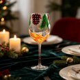 thumbnail image 4 of Colorful Painted Christmas Wine Glass 9in Festive Stemware Art Goblet with Gift Box for Holiday Party Table Decor, 4 of 6