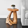 thumbnail image 2 of ZXNYH Tree Stump Side Table, Live Edge Stool, Natural Edge Wood Side Table, Accent Table, 19" Tall, 2 of 7