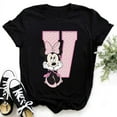 thumbnail image 5 of Camisetas de algodón de manga corta de verano para niños, camiseta rosa con letras de Minnie Mouse, fuente ABCDEFG, divertida y bonita para niño y niña, 5 of 5