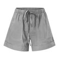 thumbnail image 5 of Ahdbta Womens Plus Size Shorts Comfy Summer Drawstring High Waist Cotton Linen Beach Lounge Shorts for Women Trendy, 5 of 6