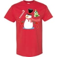thumbnail image 3 of Inktastic Top Hat Snowman with Christmas Tree and Candy Cane T-Shirt, 3 of 5