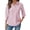 Pink, variant on Ashirexll Short Sleeve Shirts for Women, Womens Summer Tops, Striped Button 3/4 Sleeve Classic Fashion Collar Office Blouse