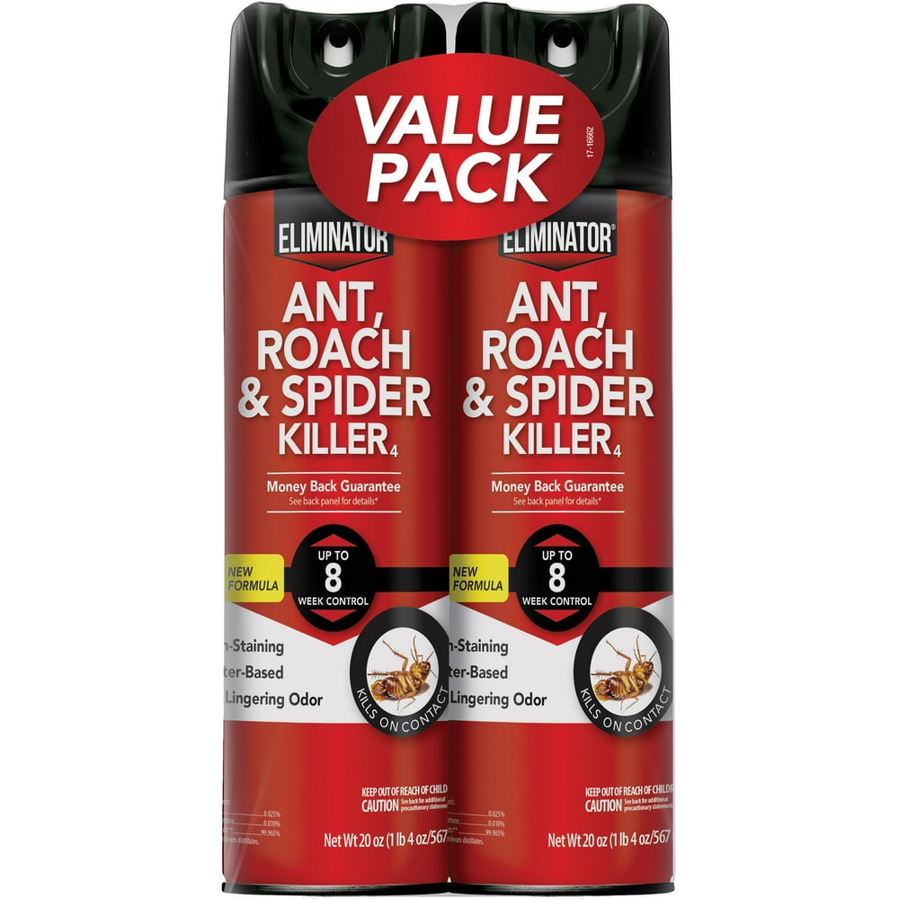 Eliminator Ant, Roach & Spider Killer4, Aerosol Spray, 2/20Ounce