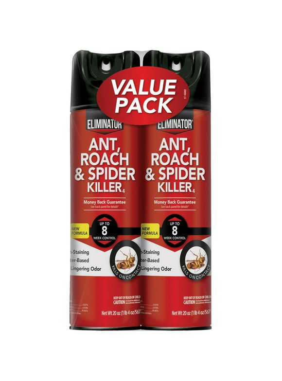Eliminator Ant, Roach & Spider Killer4, Aerosol Spray, 2/20-Ounce