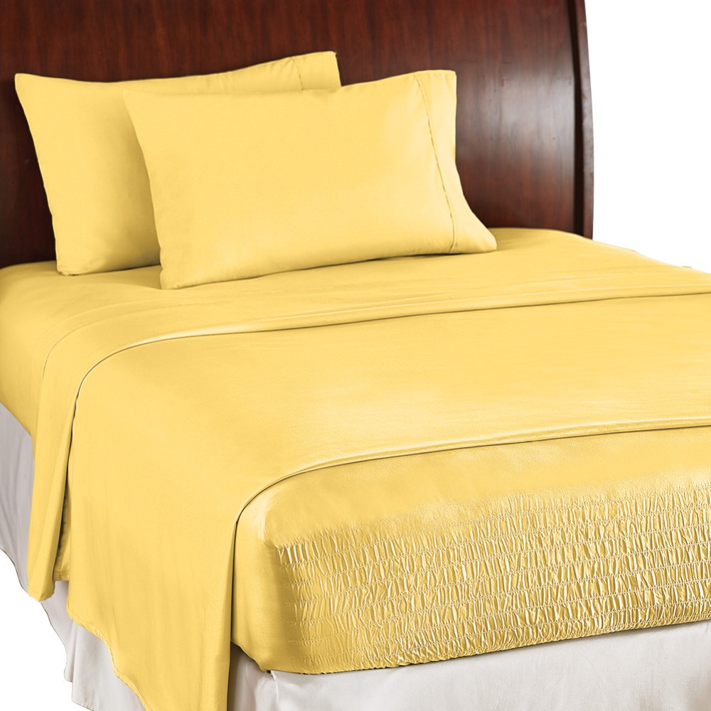 Collections Etc Bed Tite Soft Microfiber Sheet Set Yellow King