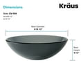 thumbnail image 6 of KRAUS Round Clear Black Glass Vessel Bathroom Sink, 16 1/2 inch, 6 of 9