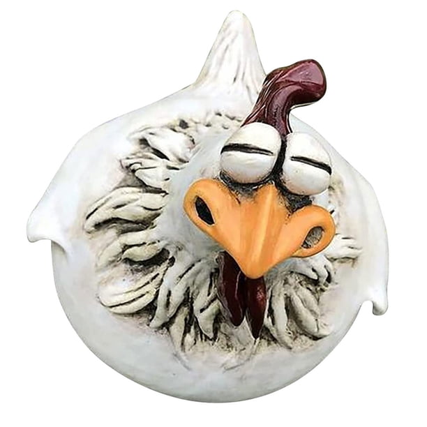 Injueey Exquisita estatuilla de pollo estatua artesanía de resina para arte de granja con diversión sin fin en formas extravagantes Decoración del hogar Pollo C