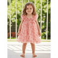 thumbnail image 3 of AceBaby Kid Baby Girl Tulle Dress Bow Print Flying Sleeve Suspender A-Line Dress for Spring Summer, 3 of 8