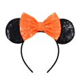 thumbnail image 3 of FANYITY Orejas de Minnie, Diadema con Orejas de Mickey y Lentejuelas para niños, niñas, Mujeres, Viaje de Halloween y Disney (Lazo Naranja), 3 of 4
