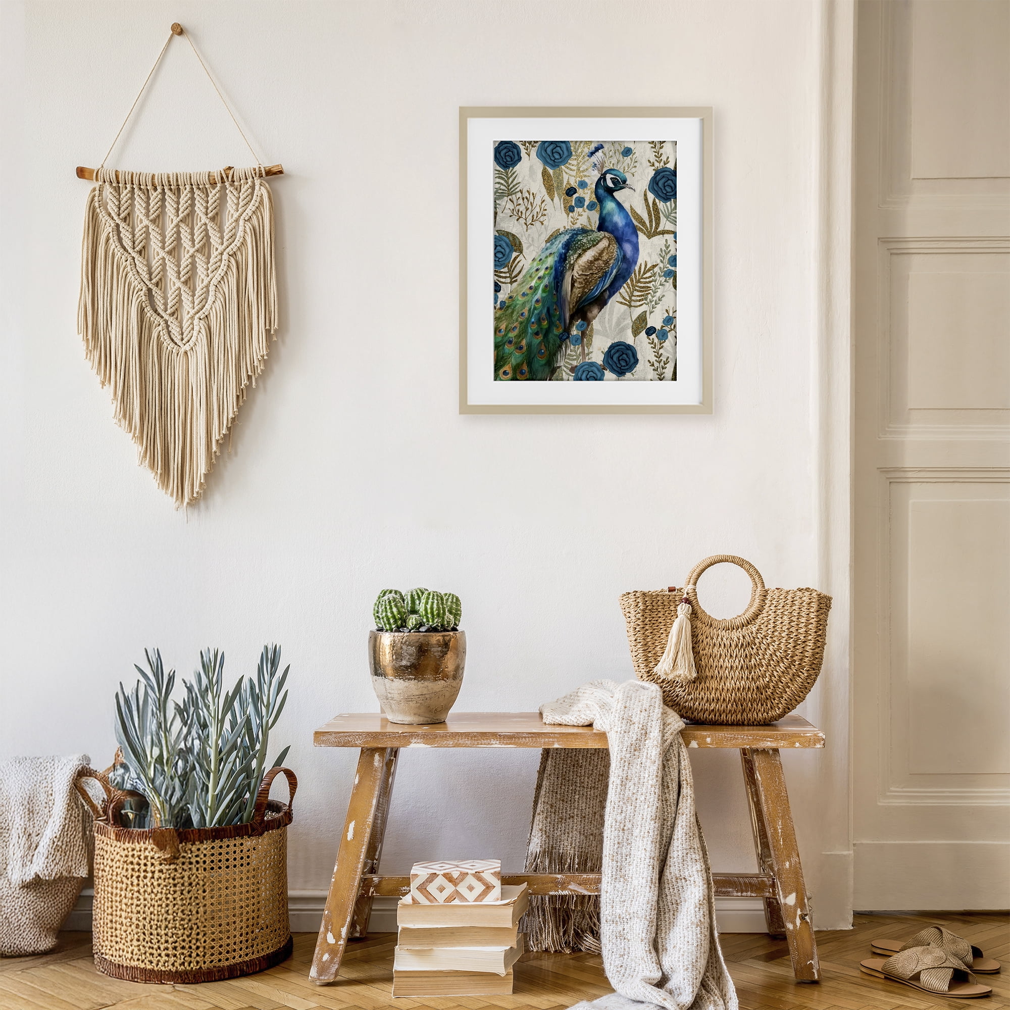 Stupell Industries Peacock Pride Botanicals Birch Framed Print Under Glass, design by Kim Allen