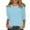 Light Blue#85, variant on UoCefik Womens Tops 3/4 Sleeve Size Large Summer Loose Fit Elbow Solid T Shirts Spring Casual Crewneck Three Quarter Length Sleeve Tee Vintage Lightweight Blouses Petite Pullover Black L