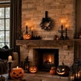 thumbnail image 5 of BUTASY Halloween Wreath for Front Door, Black Artificial Flower Wreath for Halloween Indoor Decorations Centerpiece Party Holiday Wall Home Decor, 5 of 6