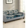 thumbnail image 2 of Blue Boho Floral Sofa Couch Cushion Covers Washable, Removable Stretchable Sectional Couch Covers, Vintage National Flower Slipcovers for L & T Shape Sofa Furniture Protector S Size 3 pcs, 2 of 7