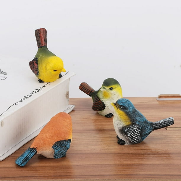 Figurines D'oiseaux En Résine, 4 Pièces, Décoration De Pelouse