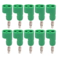 thumbnail image 1 of Stackable Banana Plug Connectors, Abrasion Resistant Banana Plug 10pcs Solderless Solid Rustproof Stable Professional  For Security Accessories Green, 1 of 8