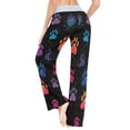 thumbnail image 6 of Comfy Casual Women's Pajama Pants Print Wide Leg Colorful Paw Print Pattern With A Galaxy Design, 6 of 6