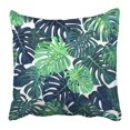 thumbnail image 1 of WOPOP Black Jungle Green Pattern with Monstera Palm Leaves on Dark Summer Tropical Design Blue Tree Aloha Pillowcase 20x20 inch, 1 of 1
