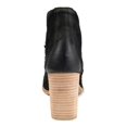 thumbnail image 2 of JOURNEE SIGNATURE Womens Black Side Cutouts Woven Padded Kevona Almond Toe Block Heel Slip On Leather Booties 7.5 M, 2 of 4