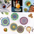 thumbnail image 3 of Posavasos de cerámica absorbente de 8 piezas con base de corcho, posavasos para bebidas, aislamiento de mesa de madera como se muestra, como se muestra, 3 of 5