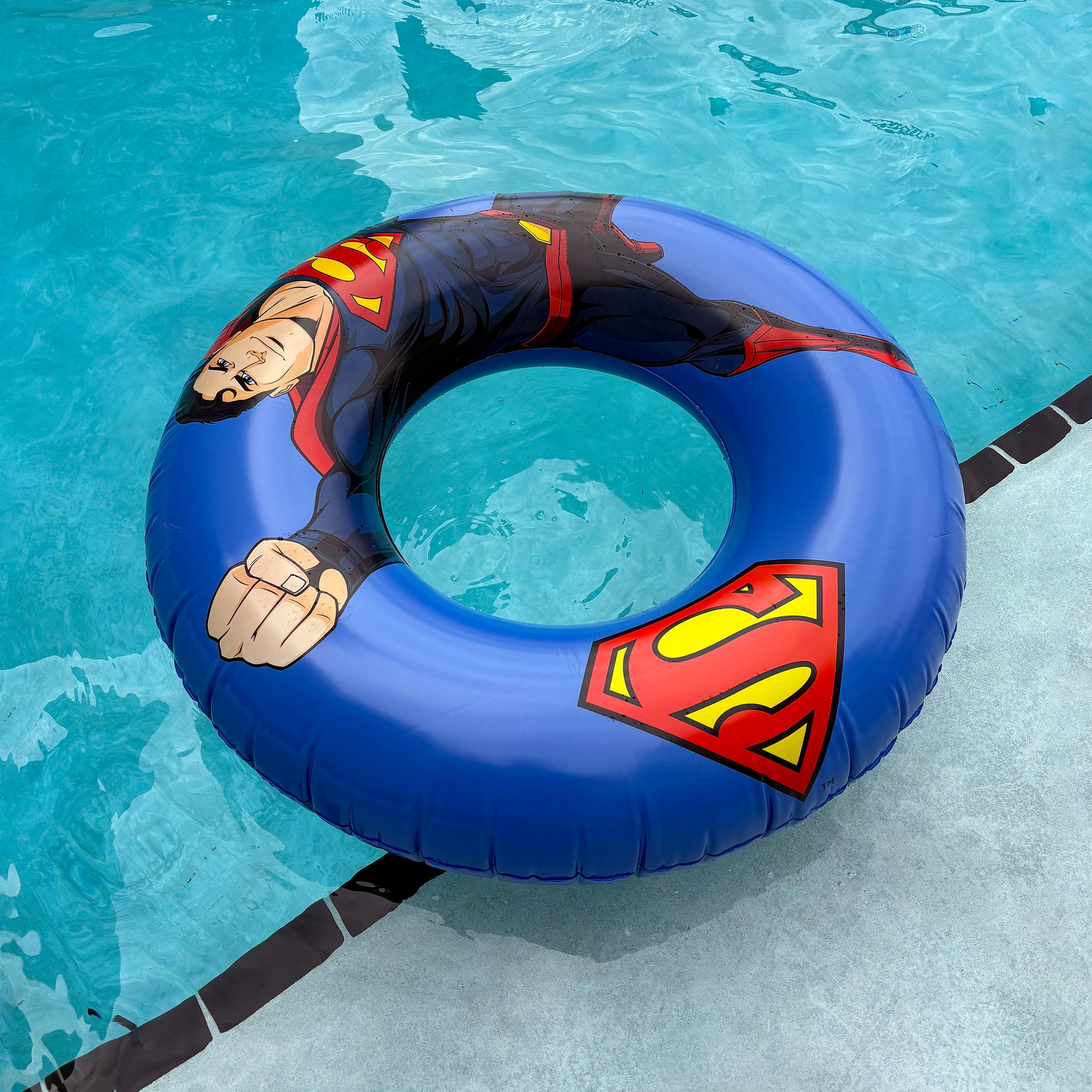 (2 pack) Superman 40" Inflatable Pool Ring Float for Pool, Beach, Lake Water Play, Ages 8+