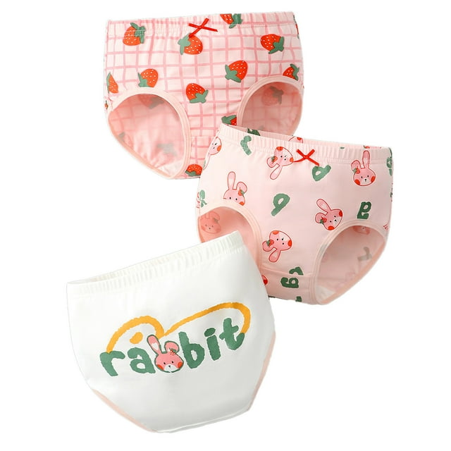 MIASHUI Culottes en Coton pour Filles, Confortables, Mignonnes, à Imprimé, Caleçons Courts, Shorts, Pantalons, Lot de 3, 5-6 Ans