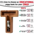 thumbnail image 3 of Small Piggy Bank, Wooden Letter Piggy Bank for Kids Boys Girls Gift, Alphabet T Money Bank Coin Bank, 3 of 5
