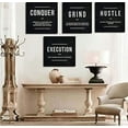 thumbnail image 4 of HFDF Grind Hustle Execution Conquer Entrepreneur Quotesspirational Wall Art Motivational Canvas Print Picture Painting for Office Hallway Home Decor Kids Room-x4pcs 24x16inch Framed, 4 of 5