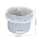 thumbnail image 3 of Cesta de tela para guardar cosas | Organizador cilíndrico de escritorio con diseño de encaje y lunares | Portaobjetos y artículos de papelería de tela rosa o azul, 3 of 6
