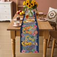 thumbnail image 2 of Nautical Coastal Table Runner 90 Inches, Ocean Flip Flops Coral Starfish Flowers Blue Bed Runner Dresser Scarves Tabletop for Indoor Outdoor Parties/Ceremony/Banquet, 13" x 90", 2 of 9