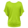 thumbnail image 5 of Lenago Fashi Casual Women Solid Short Sleeve Batwing Sleeve Blouse V-Neck Loose Tops, 5 of 6