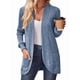 thumbnail image 3 of Cárdigan para Mujer, Suéter de Larga con Abertura Frontal y Bolsillos para Otoño e Invierno. Azul XXL, 3 of 8