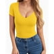 thumbnail image 1 of Tops CLOZOZ Camisetas con cuello en V para mujer de manga corta y manga larga, 1 of 5