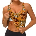 thumbnail image 4 of Vsdgher Tiger Print Women Sleeveless Athletic Tank Top Built-in Bra Camisole Sports Vest for Yoga Running Fitness Exercise with Removable Pads, 4 of 8