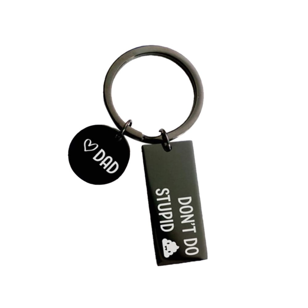 FUN Don't Do Stupid SH*T Love Mom Stainless Steel Keychain Son Daughter  Keychain